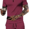 Men's Short Sets Outfits 2 piece Printed Animals Summer Tracksuit Short Sleeve Polo Shirt and Short Sets Vacation Outfits