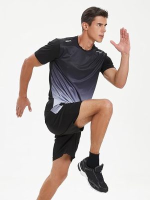 Gym Clothes workout shorts and long sleeve shirts for men running dry fit athletic outfits sets 6 pack