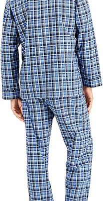 Men's Long Sleeve Plain Weave Pajama Set