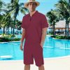 Men's Short Sets Outfits 2 piece Printed Animals Summer Tracksuit Short Sleeve Polo Shirt and Short Sets Vacation Outfits